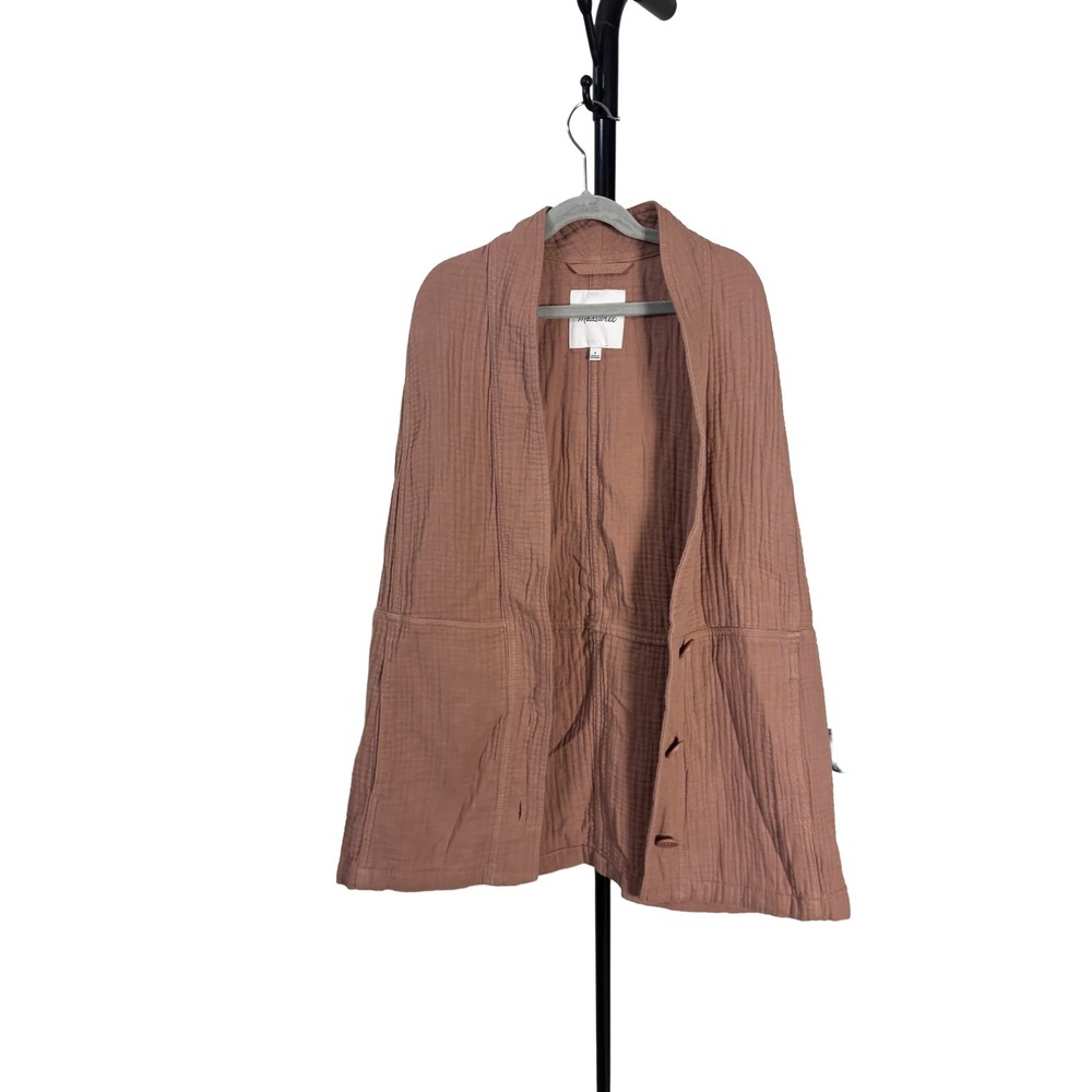 Madewell Lightspun Robe Jacket Dusty Rose Brown Pink Womens Small Lightweight